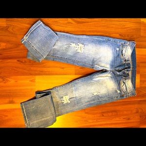 Blank NYC distressed straight-leg jeans